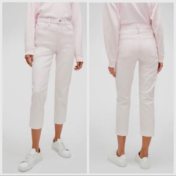 Mineral Pink Cropped Straight Jeans NWOT - Picture 1 of 16